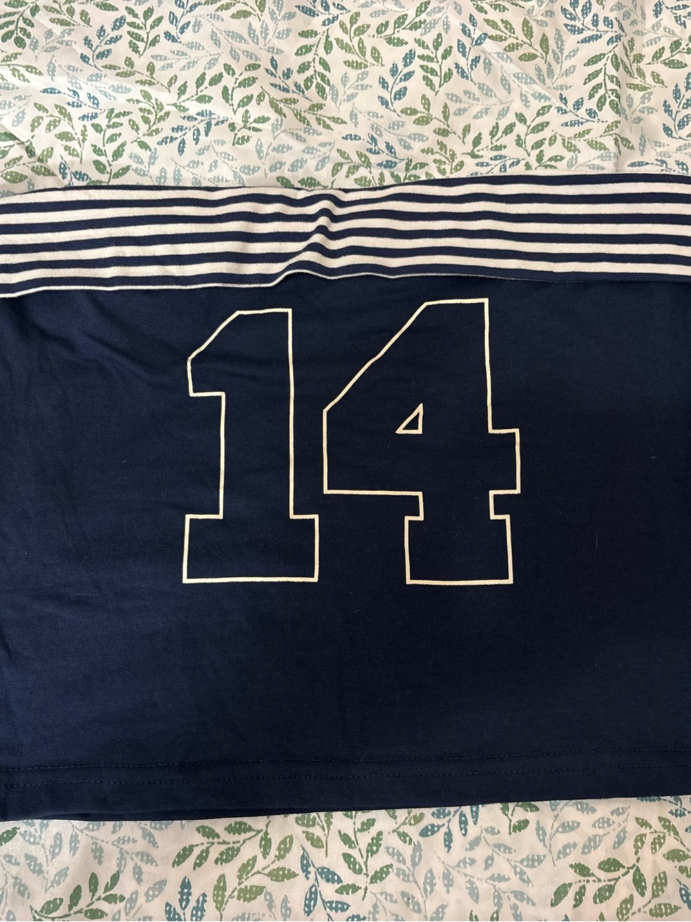 J for Justify Navy Blue Kids Pajama Top with White '14' Graphic